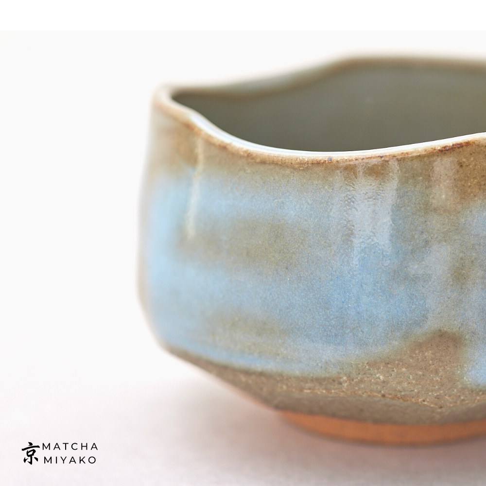 Chawan - Japanese Tea Bowl, brown-blue pattern