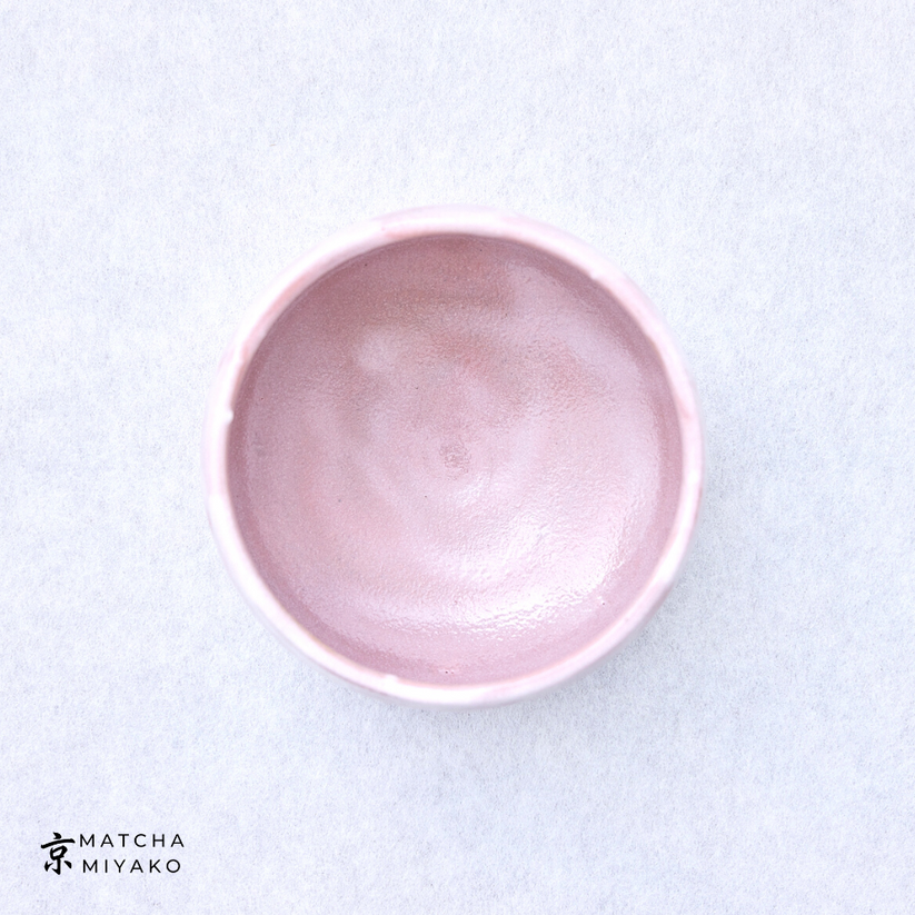 Chawan Japanese Tea Bowl, pink pattern Matcha Miyako