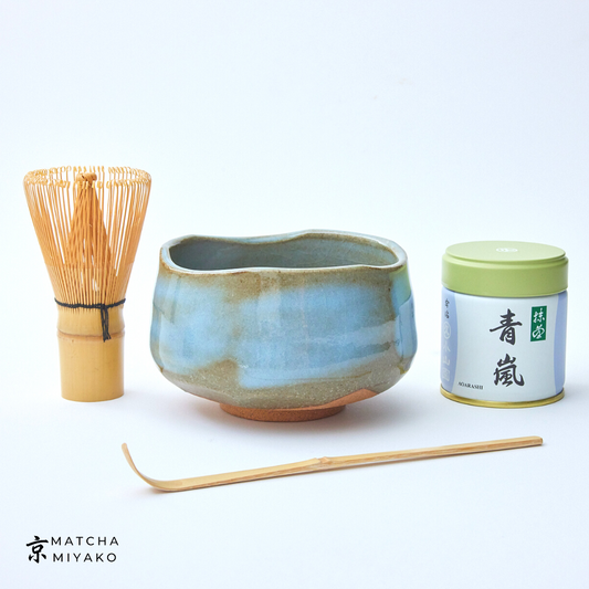 4 darabos japán tea szett - barna-kék változat