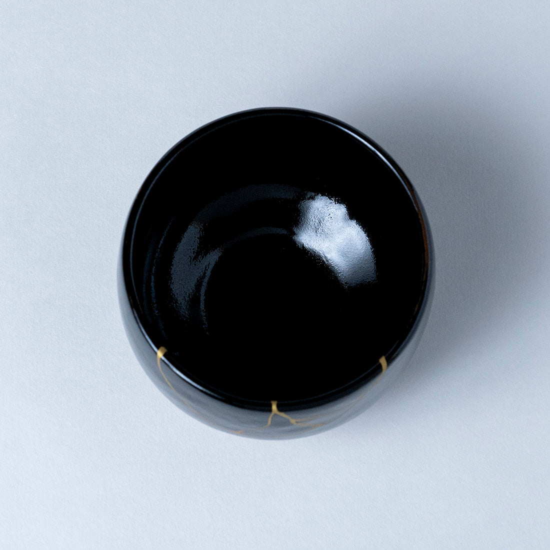 Japanese Matcha Tea Set - Tenmoku kintsugi (black)