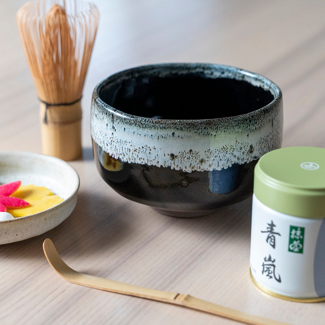 Japanese Matcha Tea Set - Tenmoku satsuma style